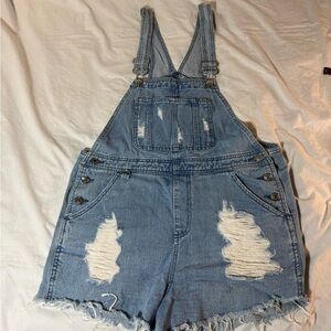 ASOS Light Blue Denim Cutoff Overalls